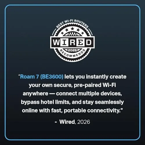 Close look at the Roam 7 BE3600 Wi-Fi 7 Portable Travel Router Dual-Band, 2.5G build quality