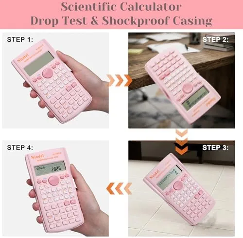 The Scientific Calculator, 2 Line Cute Scientific Function Calculator (Pink) | in real use