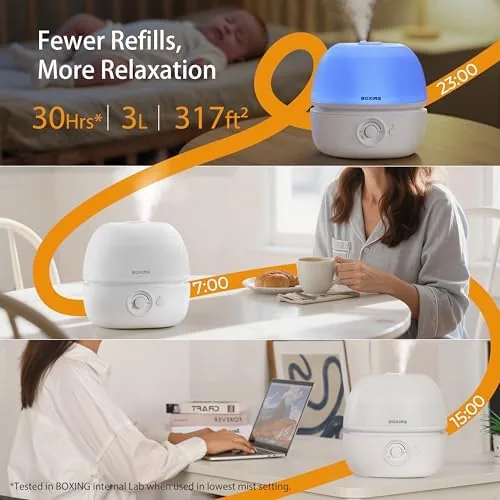 Close look at the BOXING 3L Top Fill Humidifiers for Bedroom, 20dB Quiet Air build quality