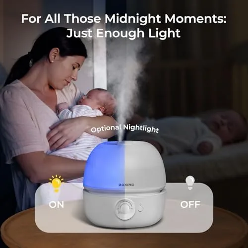 Another view of the BOXING 3L Top Fill Humidifiers for Bedroom, 20dB Quiet Air