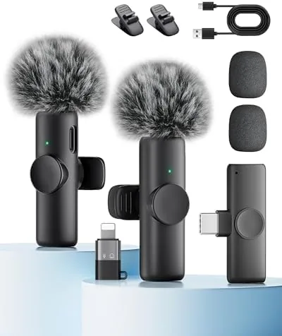 Wireless Microphone for iPhone iPad and Android Phone, 2 Pack Wireless Lavalier Lapel Mic Review: Tested and Rated