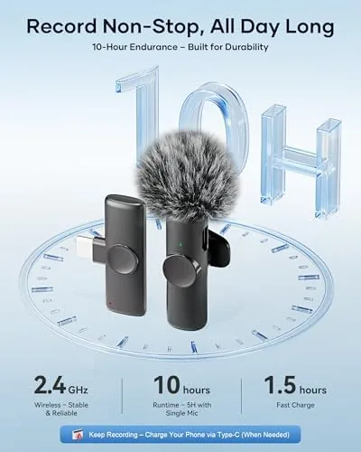 The Wireless Microphone for iPhone iPad and Android Phone, 2 Pack in real use