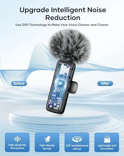 Another view of the Wireless Microphone for iPhone iPad and Android Phone, 2 Pack