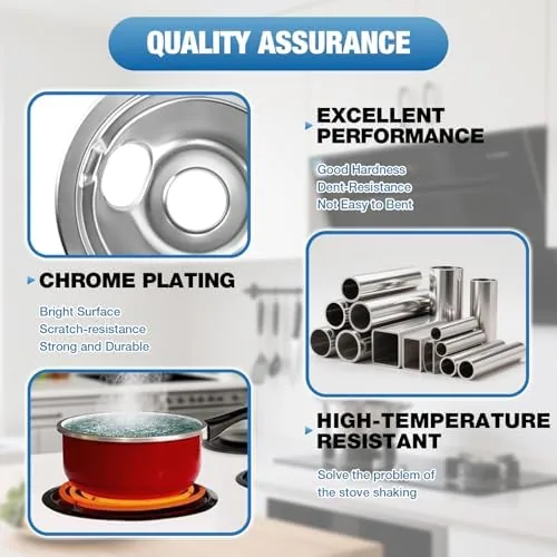 The WB31T10010 WB31T10011 Chrome Drip Pans Set (4 Pack) 2x6" & compared in context