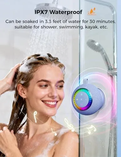 Close look at the Bluetooth Shower Speaker IPX7 Waterproof: Removable Suction Cup, Blue | build quality