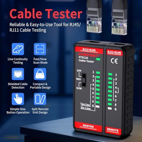 Close look at the Network Ethernet Cable Tester for LAN RJ45 RJ11 CAT5 CAT5E build quality