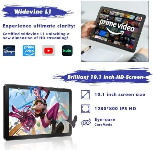 Detail shot of the 10 Inch Tablet, Android 15 with 24 GB RAM + features