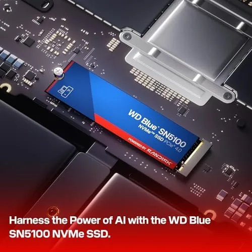 Detail shot of the WD Blue SN5100 500GB NVMe SSD - M.2 2280, PCIe features