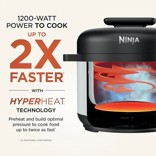 The Ninja HyperHeat beside a classic electric pressure cooker and a stovetop model
