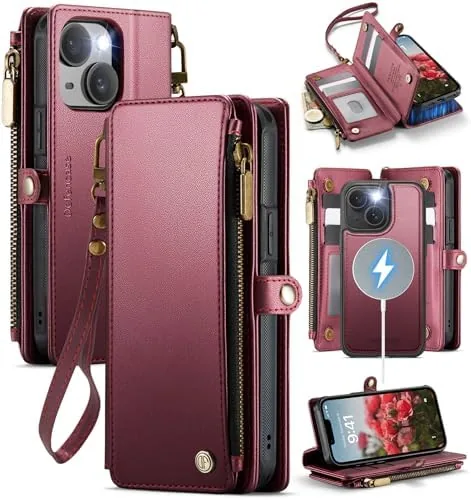 Defencase for iPhone 15 Phone Case Wallet Compatible with Magsafe, Wine Red | Magnetic Review: Tested and Rated