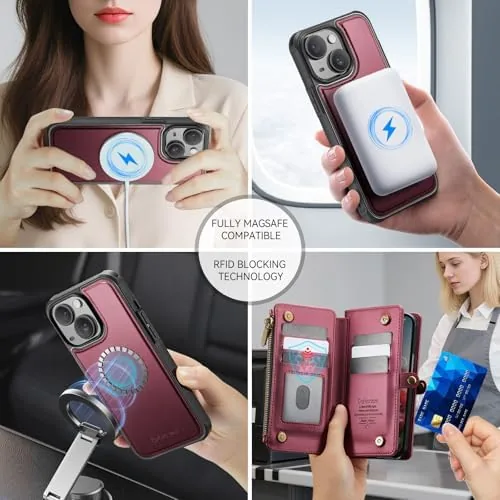 The Defencase for iPhone 15 Phone Case Wallet Compatible with Magsafe in real use