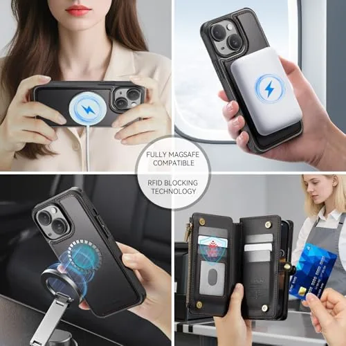 The Defencase for iPhone 15 Phone Case Wallet Compatible with Magsafe in real use