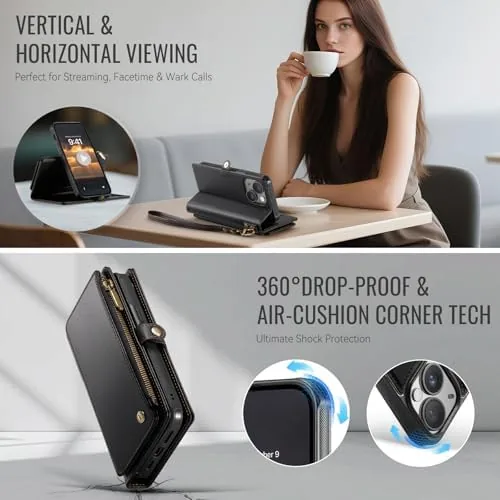 Another view of the Defencase for iPhone 15 Phone Case Wallet Compatible with Magsafe
