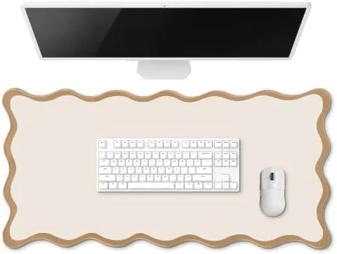 Hahafelt Scalloped Desk Mat Waterproof,Beige,31.5 X 15.8 Inches | Coquette Preppy Style for School Review: Tested and Rated