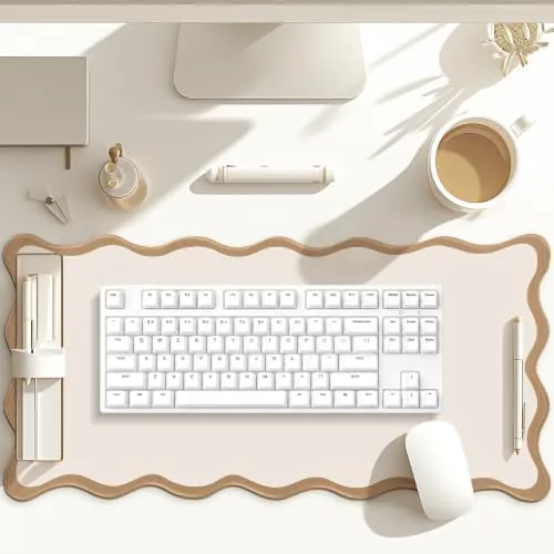 The Hahafelt Scalloped Desk Mat Waterproof,Beige,31.5 X 15.8 Inches | Coquette compared in context