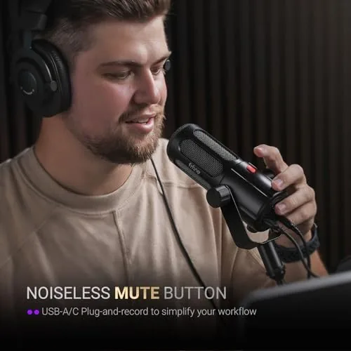 TANK6 microphone beside a basic USB mic on a desk