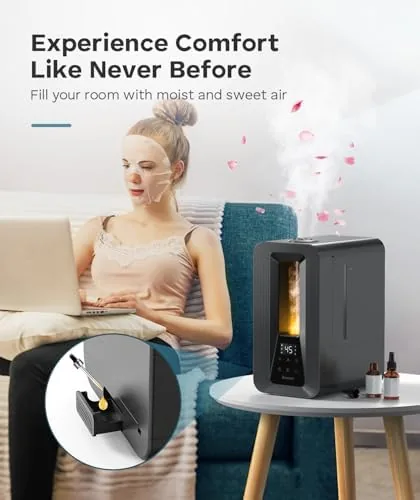 The BREEZOME 6L Cool Mist Humidifier for Bedroom 50H Runtime 7-Color in real use