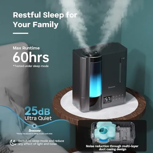 The BREEZOME 8L Warm & Cool Mist Humidifier for Large Room compared in context