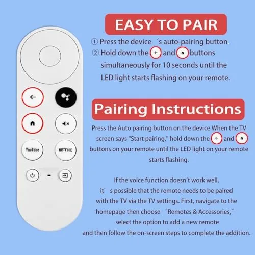 Close look at the G9N9N New Replacement Voice Remote Control Compatible with Google Chromecast build quality
