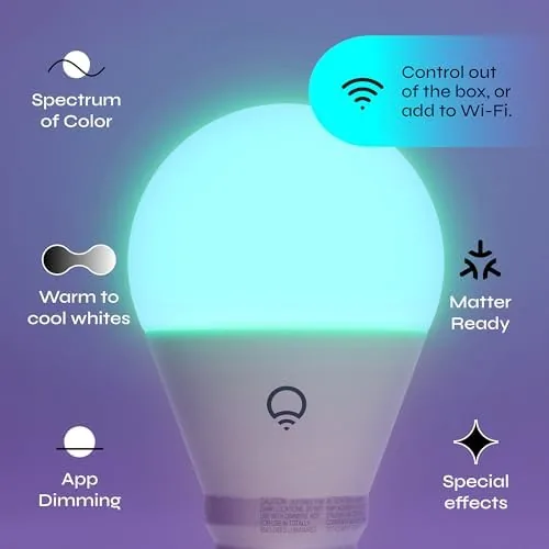 Close look at the LIFX Smart Light Bulbs A19 - RGB Color Changing, 800 build quality