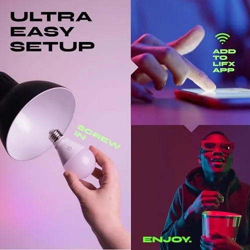 Another view of the LIFX Smart Light Bulbs A19 - RGB Color Changing, 800