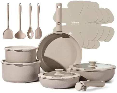 CAROTE 19pcs Pots and Pans Set Review: Detachable Handles That Stack Small