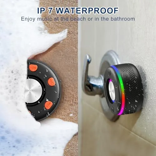 Detail shot of the Bluetooth Speaker, Shower Speaker, IP7 Waterproof Portable Speakers Bluetooth 5.4 features