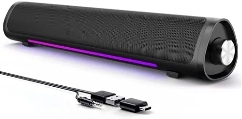 Overview of the Computer Speakers for Desktop PC, Gaming PC Sound Bar, Plug