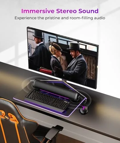 Close look at the Computer Speakers for Desktop PC, Gaming PC Sound Bar, Plug build quality