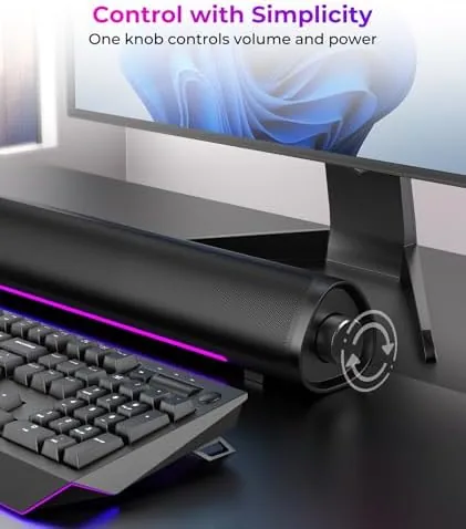 Another view of the Computer Speakers for Desktop PC, Gaming PC Sound Bar, Plug