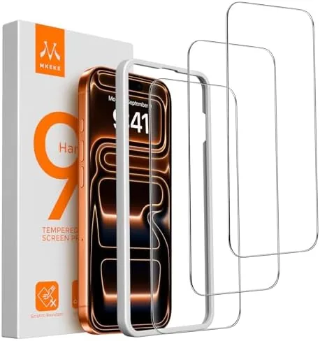 The Mkeke 3 pack screen protector kit with the installation frame