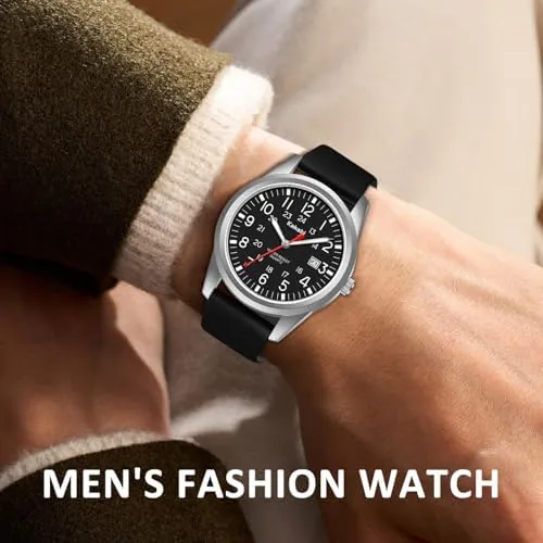 The Men's Easy to Read Watch, Unisex Military Sport Analog Quartz in real use