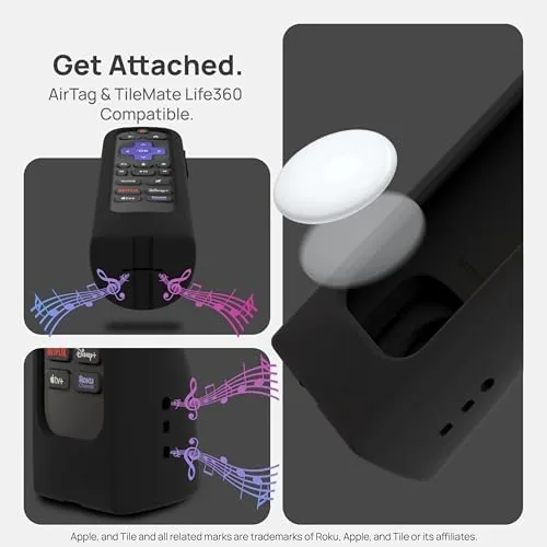 The GripStand by 73&Sunny Silicone Remote Cover for Roku Voice, Stand in real use