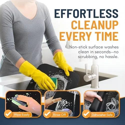 Testing the Toaster Oven Liners for Bottom of Oven (2 Pack) Reusable over two weeks