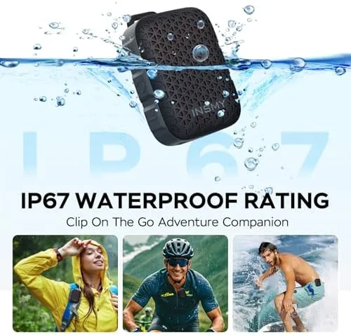 Close look at the INSMY Wearable Bluetooth Speakers IP67 Waterproof Clip On Small Speaker build quality