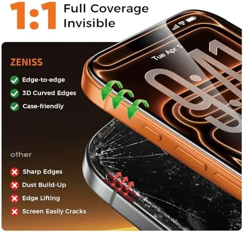 The NeverBreak 9H+ Hardness for iPhone 17 Pro Max Screen Protector in real use