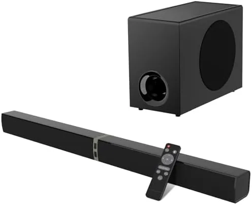 Overview of the MZEIBO Sound Bar with Subwoofer,120W Soundbar for Smart TV Surround