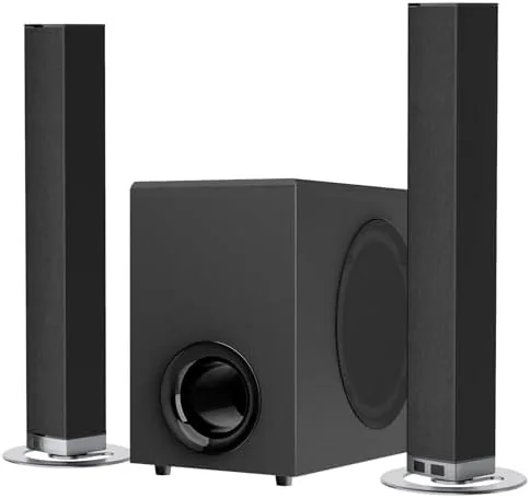 Close look at the MZEIBO Sound Bar with Subwoofer,120W Soundbar for Smart TV Surround build quality