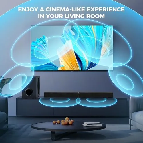 The MZEIBO Sound Bar with Subwoofer,120W Soundbar for Smart TV Surround compared in context
