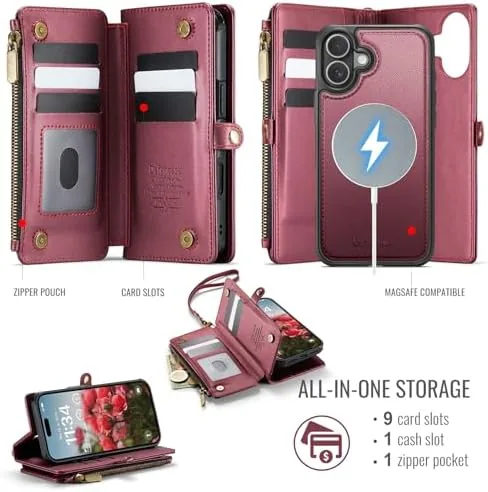 Close look at the Defencase for iPhone 17 Phone Case Wallet Compatible with Magsafe build quality