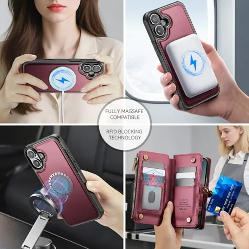 The Defencase for iPhone 17 Phone Case Wallet Compatible with Magsafe in real use