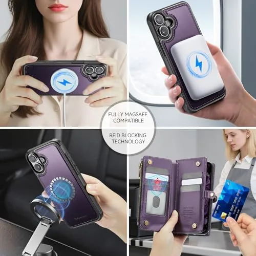 The Defencase for iPhone 17 Phone Case Wallet Compatible with Magsafe in real use