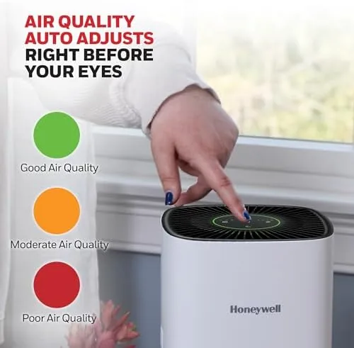 The compact Honeywell next to a smart purifier and a taller tower unit