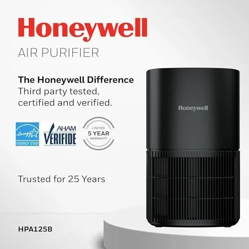 Close look at the Honeywell Allergen Plus Compact HEPA Small Room Air Purifiers, Black build quality