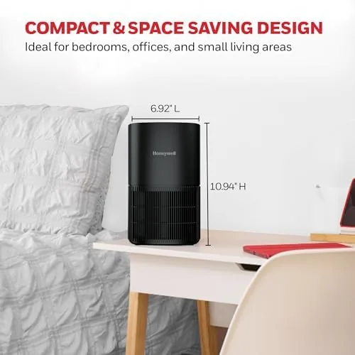 The Honeywell Allergen Plus Compact HEPA Small Room Air Purifiers, Black compared in context