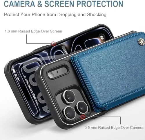 Close look at the Vinich for iPhone 17 Pro Wallet Case with Card Holder build quality