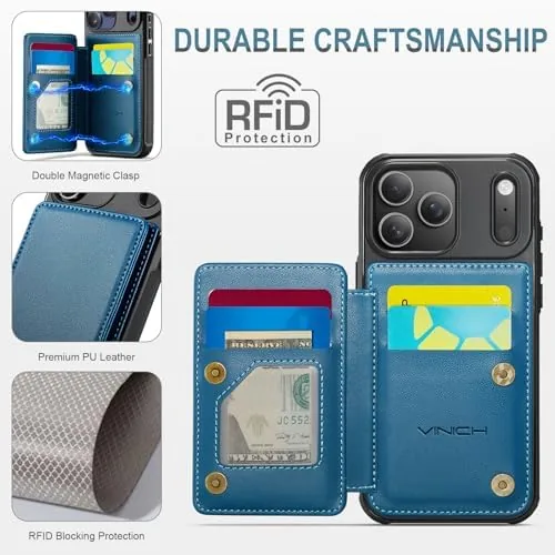 Another view of the Vinich for iPhone 17 Pro Wallet Case with Card Holder