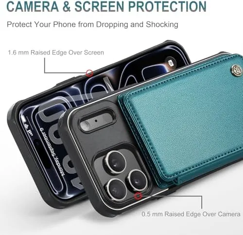 Close look at the Vinich for iPhone 17 Pro Wallet Case with Card Holder build quality