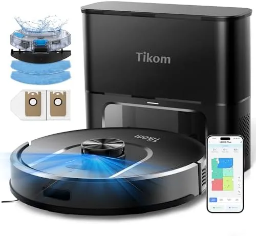 Tikom Robot Vacuum and Mop, Robotic Vacuum Cleaner with Self-Emptying Base | 6000Pa, 90 Review: Tested and Rated
