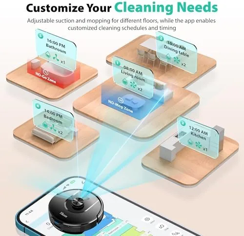 Another view of the Tikom Robot Vacuum and Mop, Robotic Vacuum Cleaner with Self-Emptying